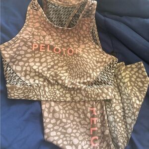 Peloton Animal Print Sports Set - Brown and Pink